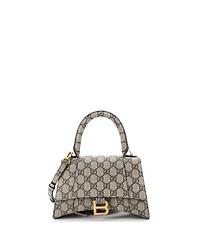Pre-Owned Gucci Small x Balenciaga The Hacker Project Hourglass Top Handle Bag Gg Coated Canvas
