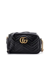 Pre-Owned Gucci Small Gg Marmont Shoulder Bag Matelasse Leather