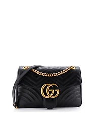 Pre-Owned Gucci Medium Gg Marmont Flap Bag Matelasse Leather