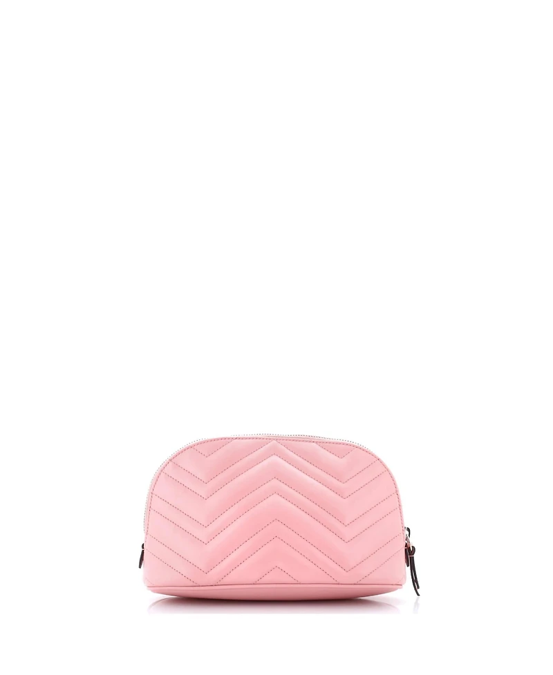 Pre-Owned Gucci Large Gg Marmont Cosmetic Case Matelasse Leather