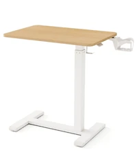 Gouun Height Adjustable Mobile Overbed Bedside Table with Cup Holder