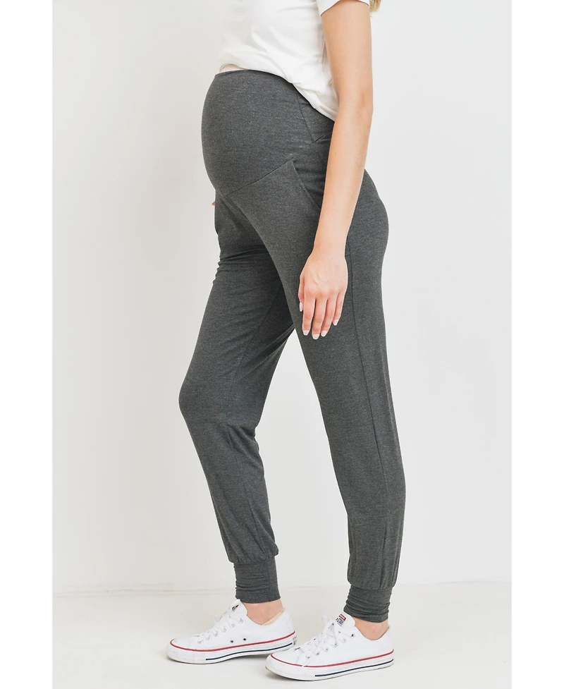 Hello Miz Maternity Over-the-Belly Pull-On Joggers With Side Pockets
