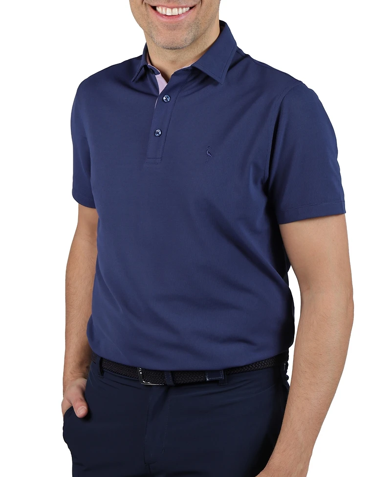 Tailorbyrd Men's Micro Grid Textured Performance Polo Shirt