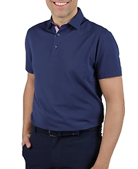 Tailorbyrd Men's Micro Grid Textured Performance Polo Shirt