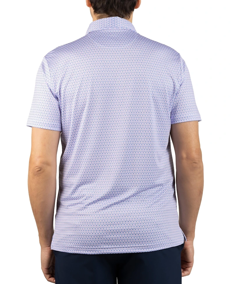 Tailorbyrd Men's Micro Floral Printed Performance Polo Shirt