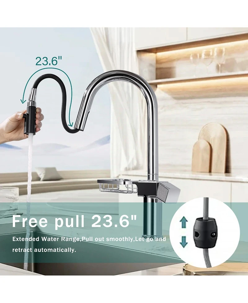Busdays Wall Mount Folding Kitchen Pot Filler Faucet