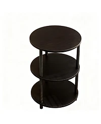 Yigii Small Round End Table 3 Tier Industrial Nightstand Side shelf Bedroom Living Room