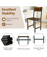 Sugift Dining Chairs Set of Four with Metal Legs and Slanted Back