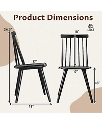 Sugift Windsor Dining Chairs Set of Two with Solid Wood Frame