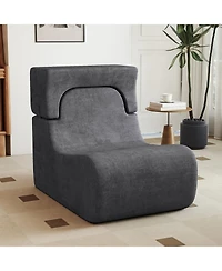 Sugift Floor Chair Lazy Sofa with Detachable Headrest Cushion