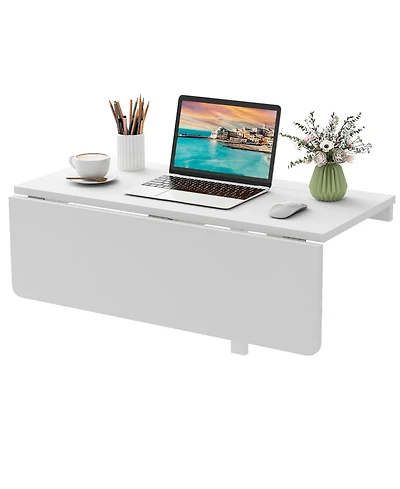 Sugift 31.5 x 23.5 Inch Wall Mounted Folding Table for Small Spaces