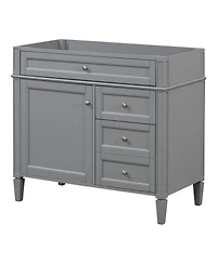 Sillysis 36 Inch Modern Bathroom Vanity without Top Sink, Soft Close Drawers and Adjustable Shelf for Small Spaces