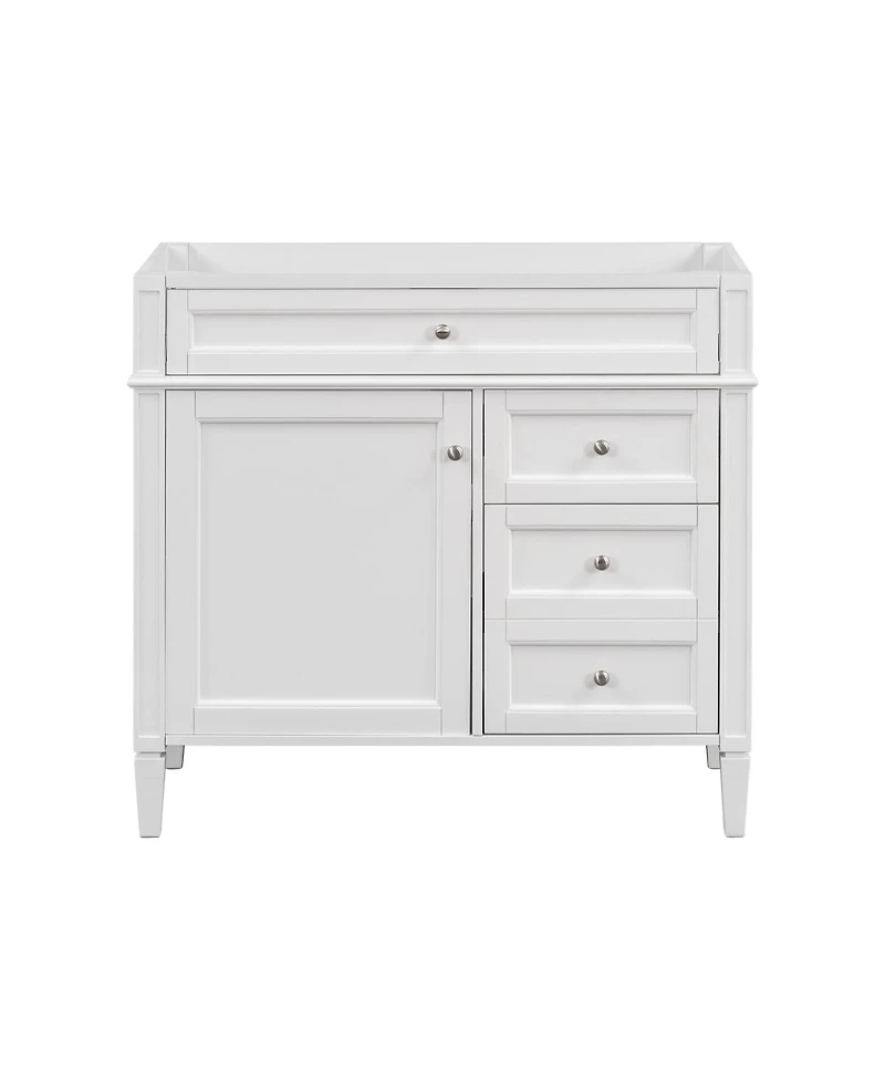 Sillysis 36 Inch Modern Bathroom Vanity without Top Sink, Soft Close Drawers and Adjustable Shelf for Small Spaces