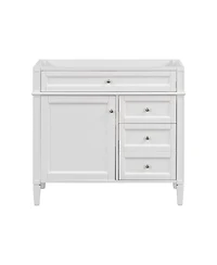 Sillysis 36 Inch Modern Bathroom Vanity without Top Sink, Soft Close Drawers and Adjustable Shelf for Small Spaces