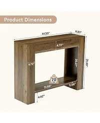 Tribesigns 41.3'' Farmhouse Console Table, 2-Tier Sofa Entryway Table with Storage, Narrow Wooden Behind Couch