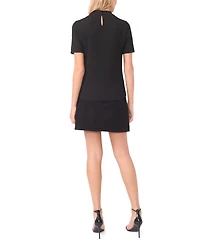 Vince Camuto Women's Short-Sleeve Mock Neck Top