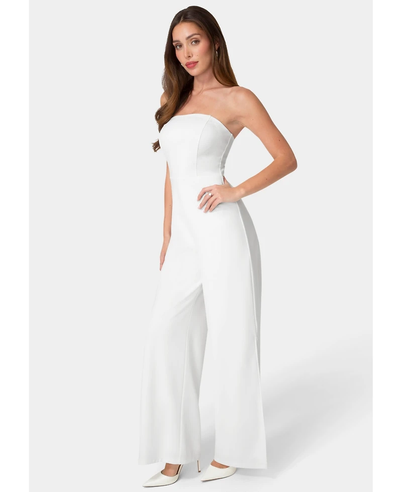 Bebe Women's Strapless A-Line Jumpsuit