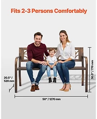 Gouun 30-Inch Steel Frame Bench with Slatted Seat
