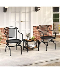 Gouun Set of 2 Steel Frame Rocking Chair for Porch and Patio
