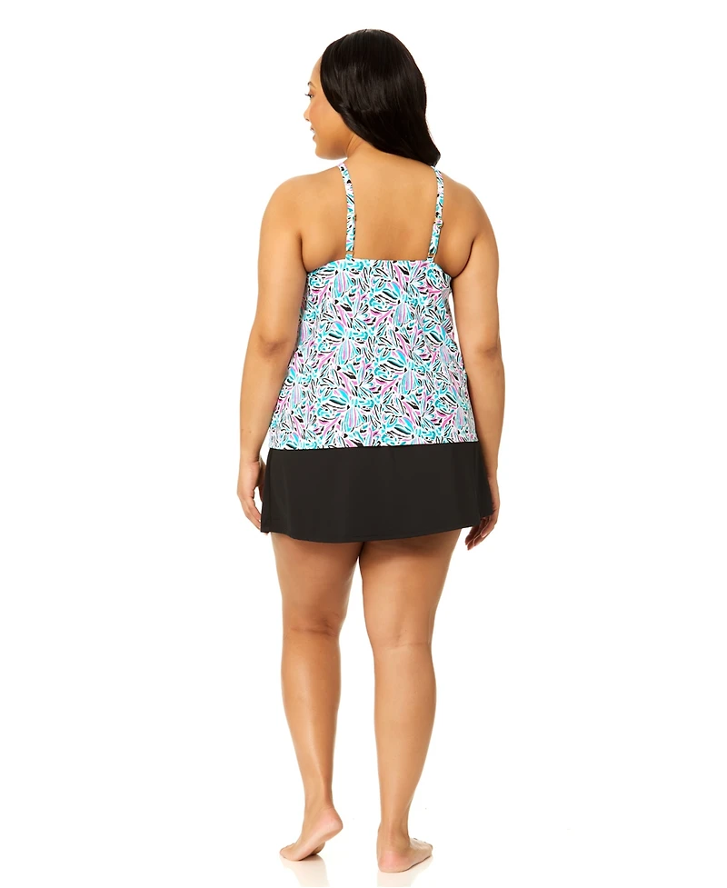 Island Escape Plus High-Neck Underwire Tankini Top, Macy's Exclusive