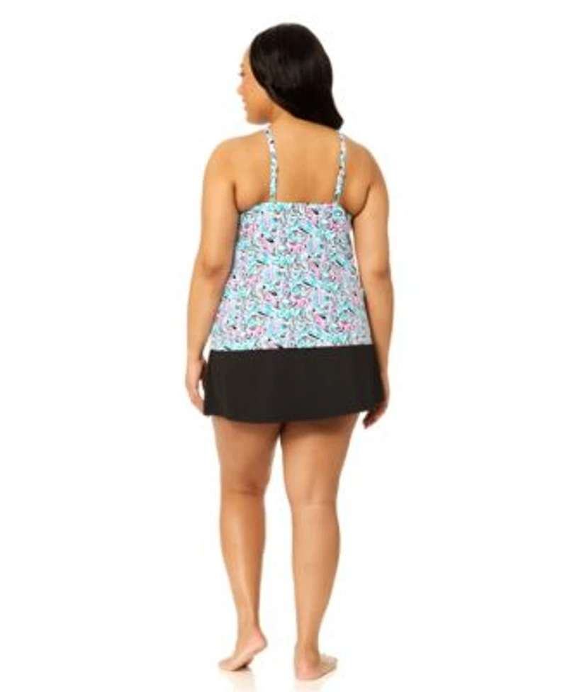 Island Escape Plus Size High Neck Underwire Tankini Top Macys Exclusive Shorts