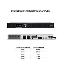 CyberPower OR700LCDRM1U Smart App Intelligent LCD 700VA Ups, 6 Outlets, 1U Rack Mount