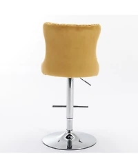 Rainsken Velvet Swivel Bar Stools Set of 2