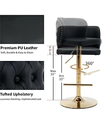 Rainsken Barstools Set of 2 - Modern Pu Leather Bar Stools