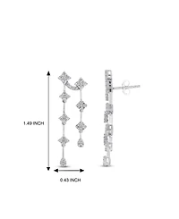 Diamond Double Drop Earrings (1 ct. t.w.) in 14k White Gold