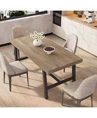 gaomon Industrial Dining Table for 4-6 People, 63" Long Kitchen Table with Sturdy Metal Frame, Rectangular Counter for Dinner, Kitchen, Dining Room