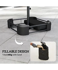 Outsunny Patio Umbrella Base 176 lbs Filled for 1.9" Poles,