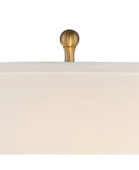 Vienna Full Spectrum Rolland Traditional Table Lamp with Round Riser Antique Brass Crystal Drum Shade for Bedroom Living Room