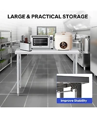 gaomon Stainless Steel Folding Table (48x24 in) - Commercial Work Table for Home, Kitchen, Restaurant, Garage, Camping, Outdoor, 520 Lbs Load