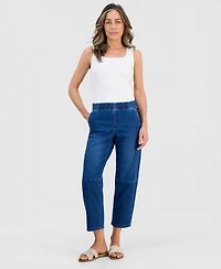 Style & Co Petite High-Rise Pull-On Barrel-Leg Jeans, Macy's Exclusive