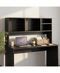 Yigii 7 Shelves Desk Hutch Desktop Organizer Anti Toppling Wood Study Office Dorm