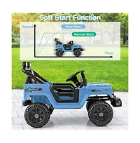 Hongge 12V Kids Ride on Truck Car with Remote Control Threaded Wheels and 3 Speeds