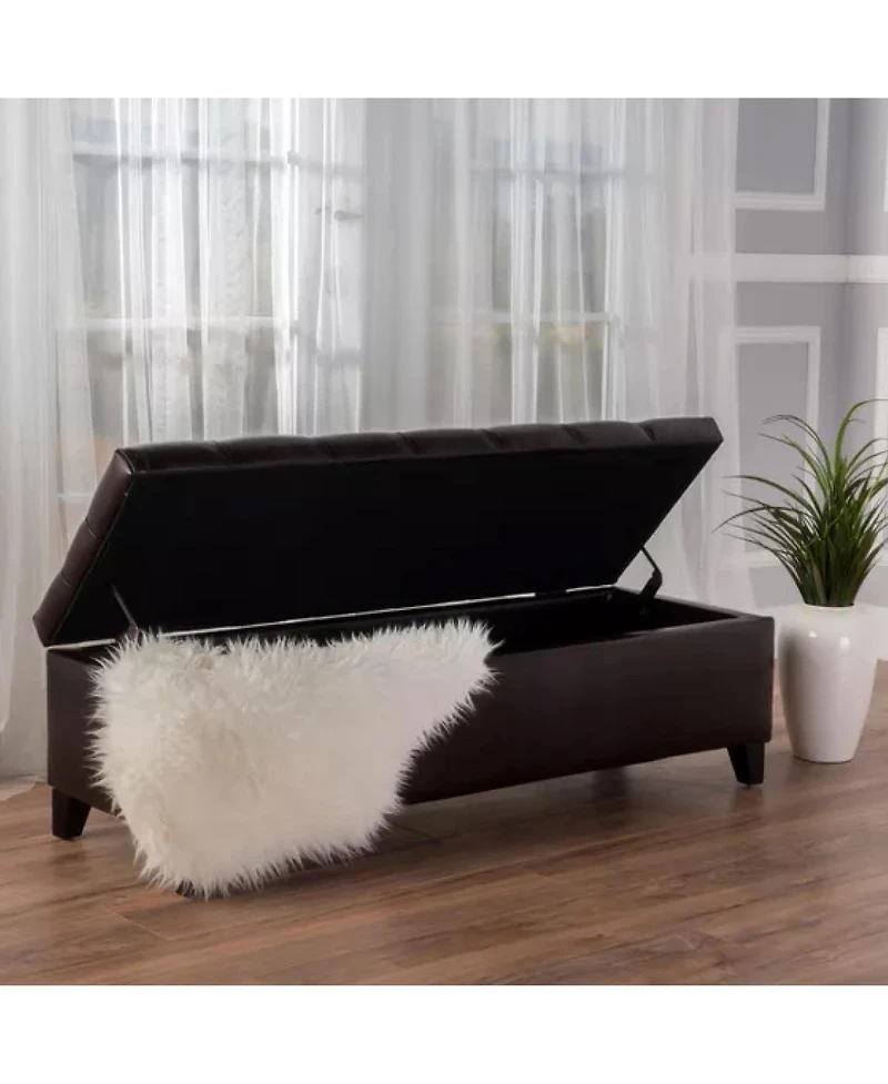 Rainsken Pu Storage Ottoman Bench