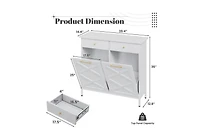 Aecojoy Double Tilt Out Trash Can Cabinet, 20 Gallon Metal Proof Trash Can with 2 Drawers