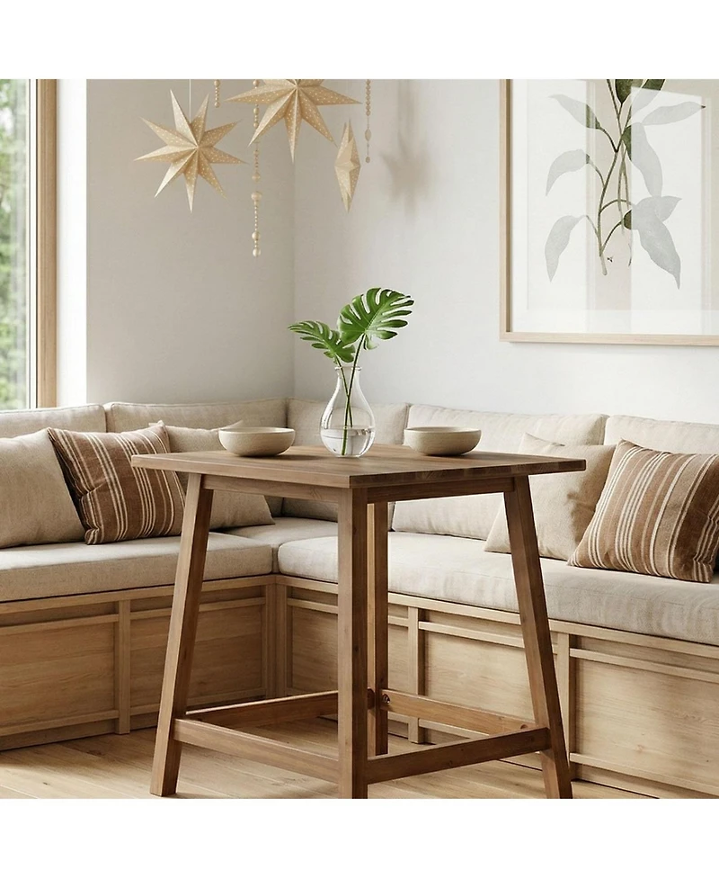 Tribesigns Solid Wood Counter Height Dining Table for 2-4, Farmhouse Square Kitchen Table
