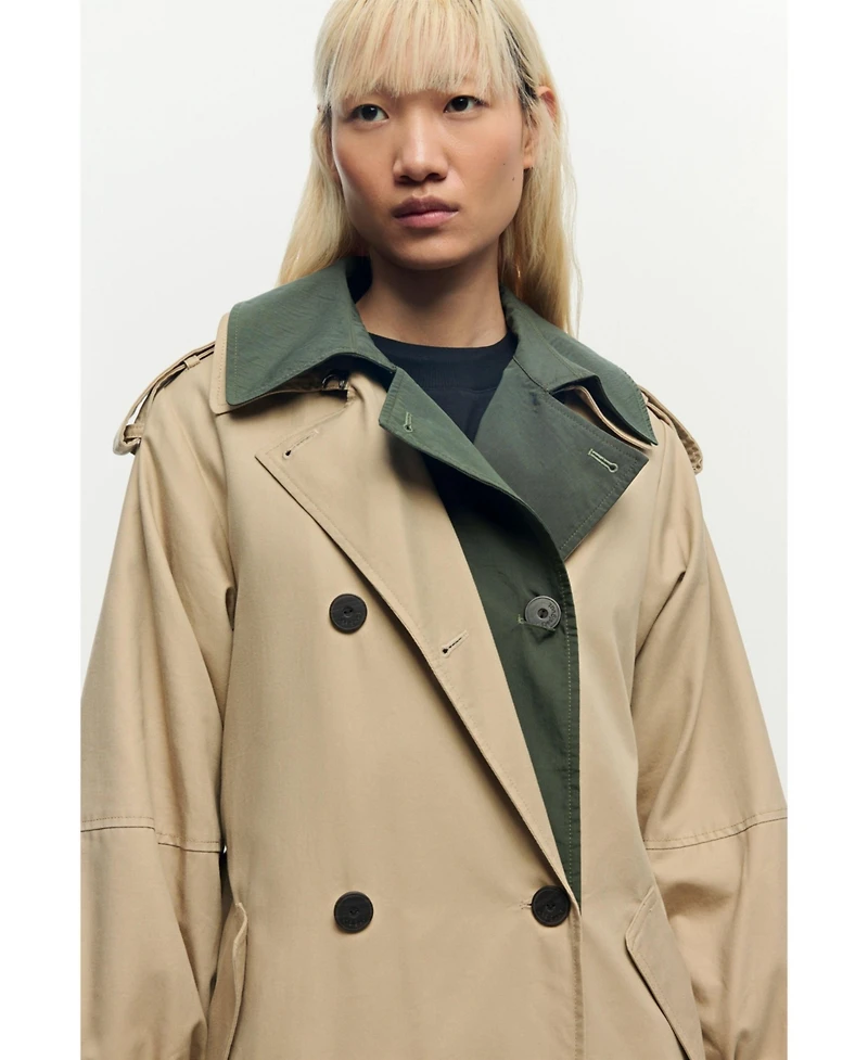 Desigual Women's Detachable Two-Tone Trench Coat