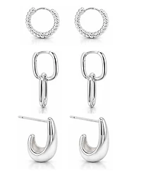 And Now This Oblong Post + J Hoop+ Hinge Hoop Earrings Set