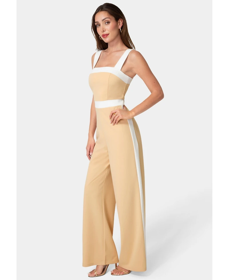 Bebe Women's Colorblock Square Neck Jumpsuit