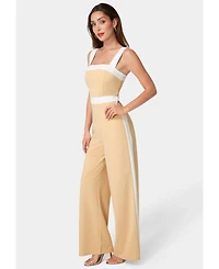 Bebe Women's Colorblock Square Neck Jumpsuit