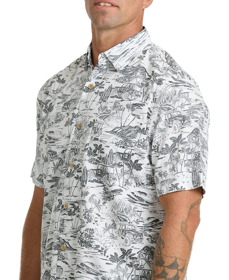Quiksilver Waterman Men's Short-Sleeve Artisan Reverse Print Shirt