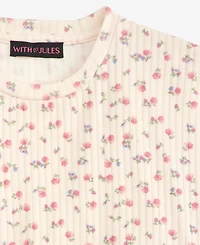 With Jules Girls' 7-16 Printed Lightweight Ribbed Top