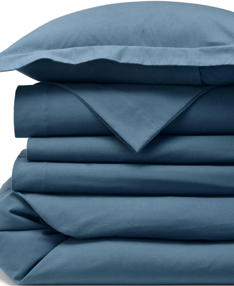 Lands' End Comfy Super Soft Cotton Flannel Duvet Bed Cover