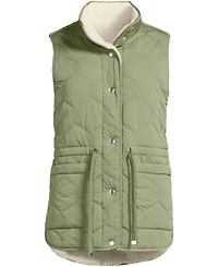 Lands' End Women's Reversible Quilted High Pile Fleece Vest