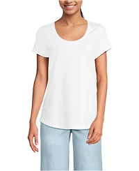 Lands' End Women's Short Sleeve Lightweight Jersey Scoop Neck T-shirt