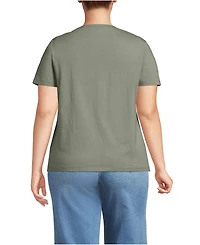 Lands' End Plus Relaxed Supima Cotton V-Neck T-Shirt