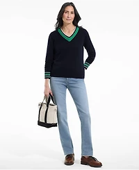 Lands' End Women's Recover Mid Rise Straight Leg Blue Jeans